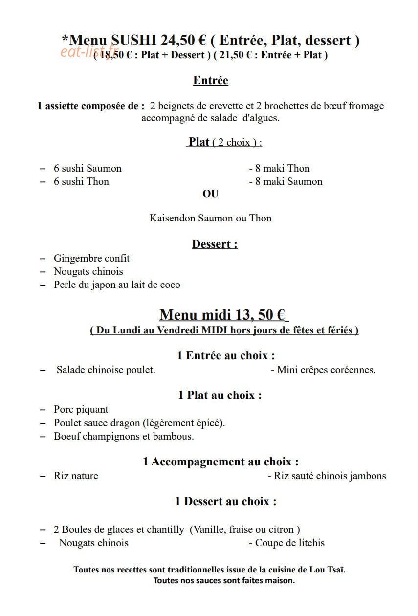 Restaurant Le dragon d'or — carte page 5