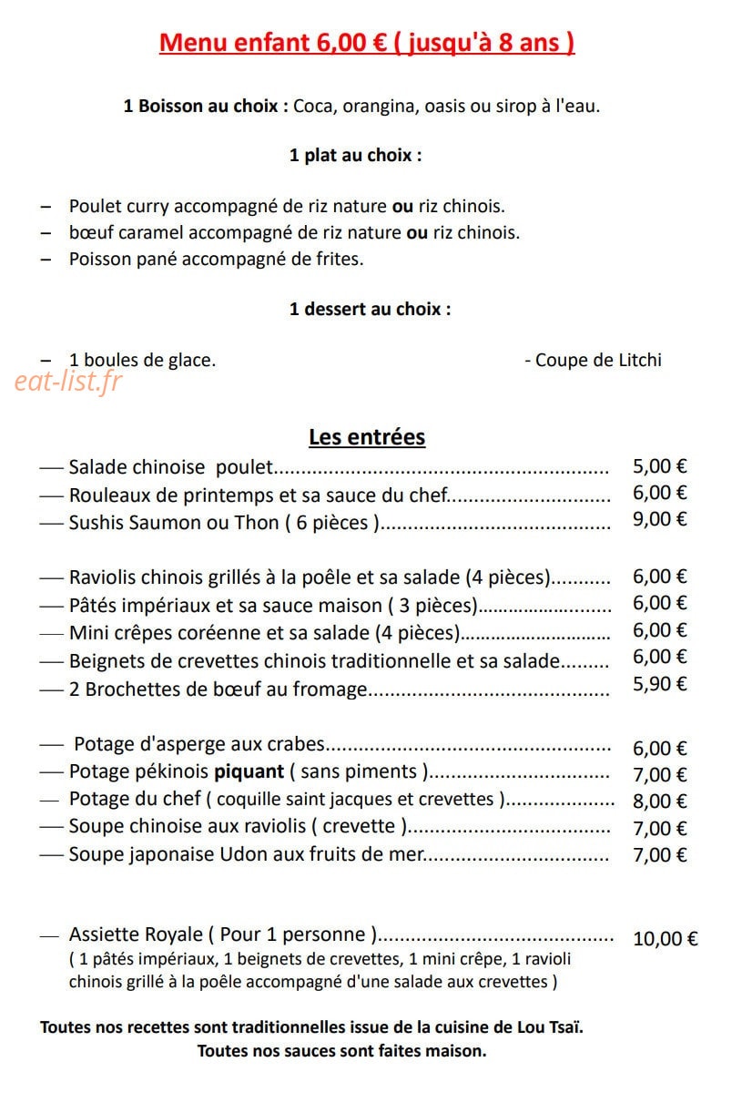 Restaurant Le dragon d'or — carte page 7