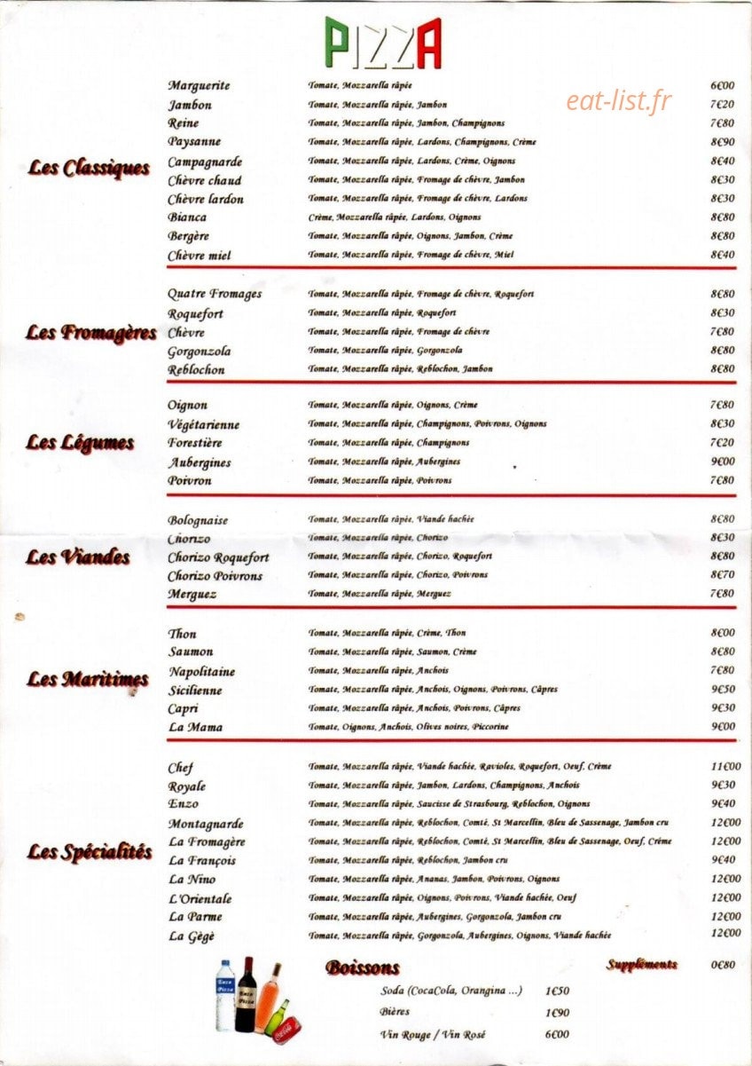 Enzo pizza — carte page 2