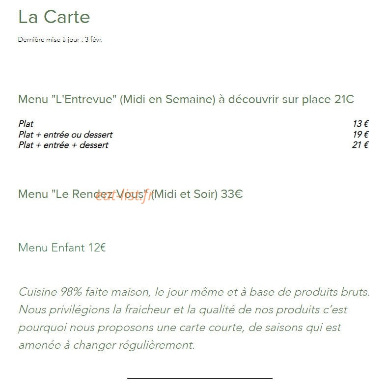 Le Rendez Vous — carte page 1