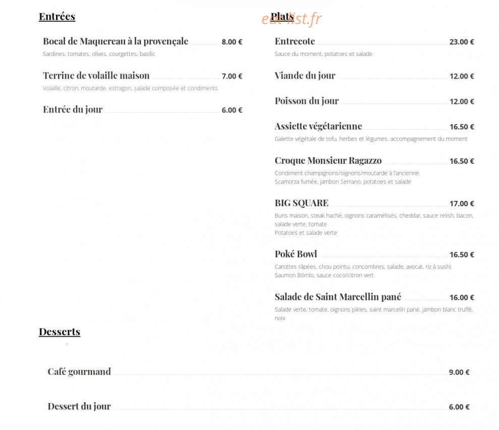 Le Square — carte page 1