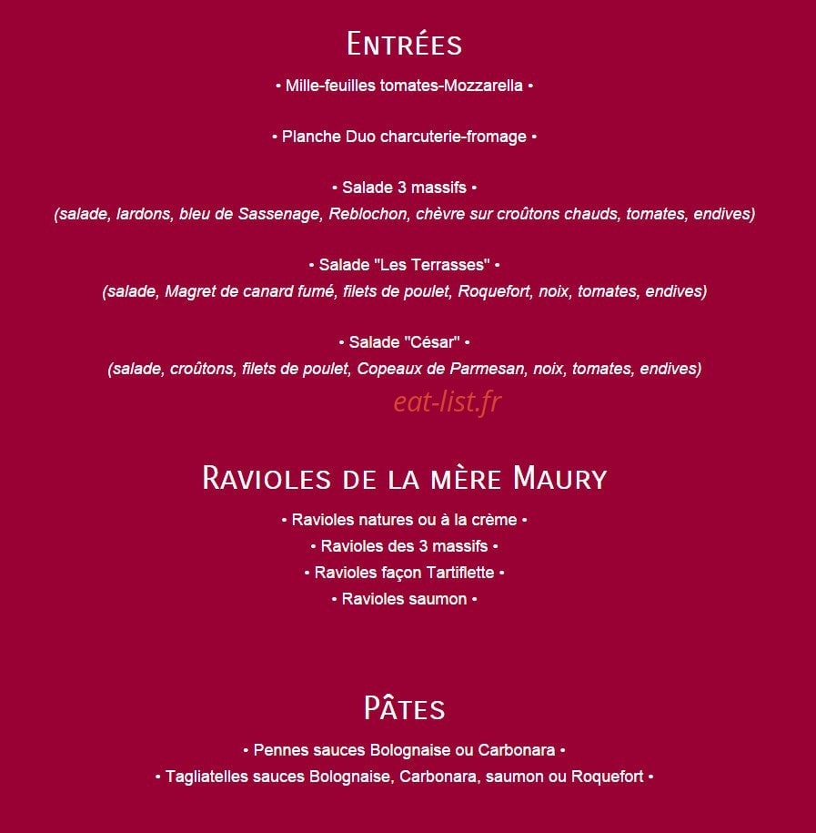Les Terrasses — carte page 1