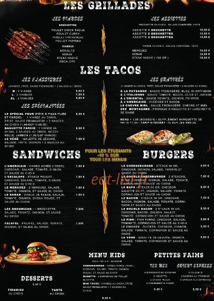 Meyl'grill — carte page 1