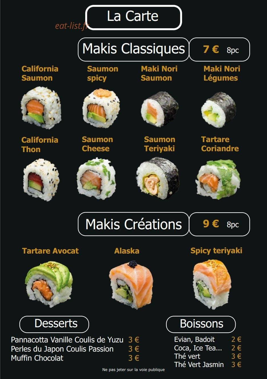 Sushi Lunch — carte page 8
