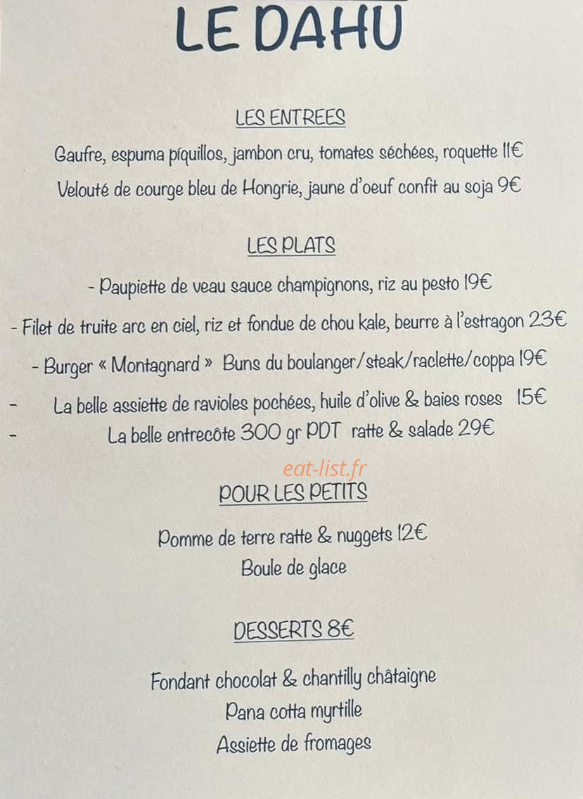 Le Dahu — carte page 1