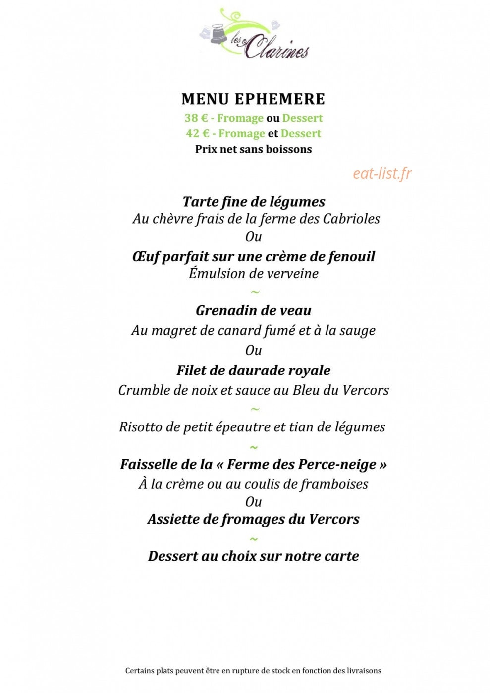 Les Clarines — carte page 14