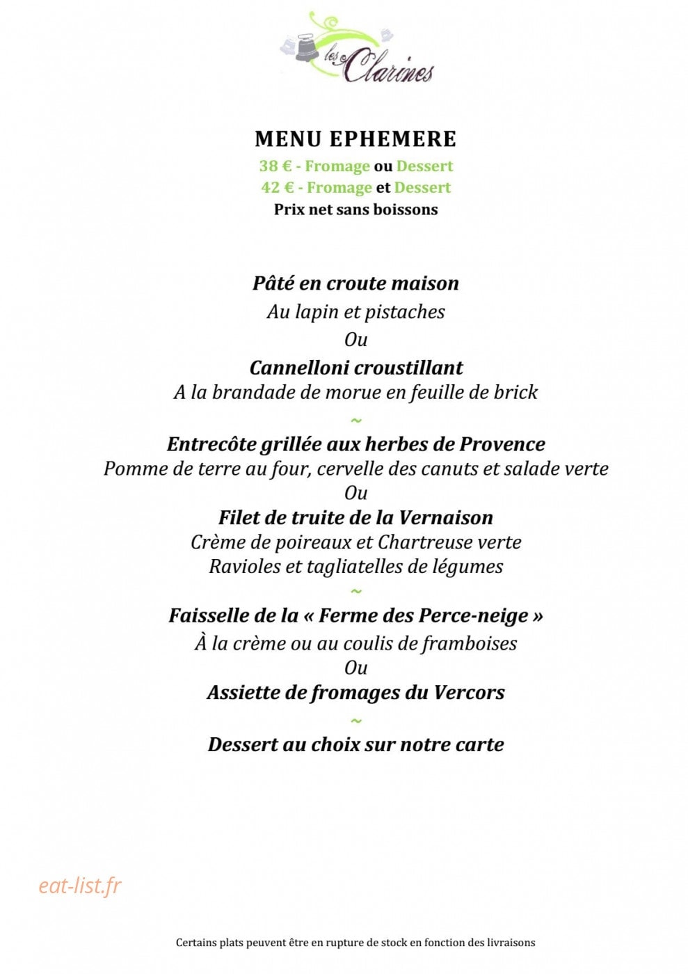 Les Clarines — carte page 9