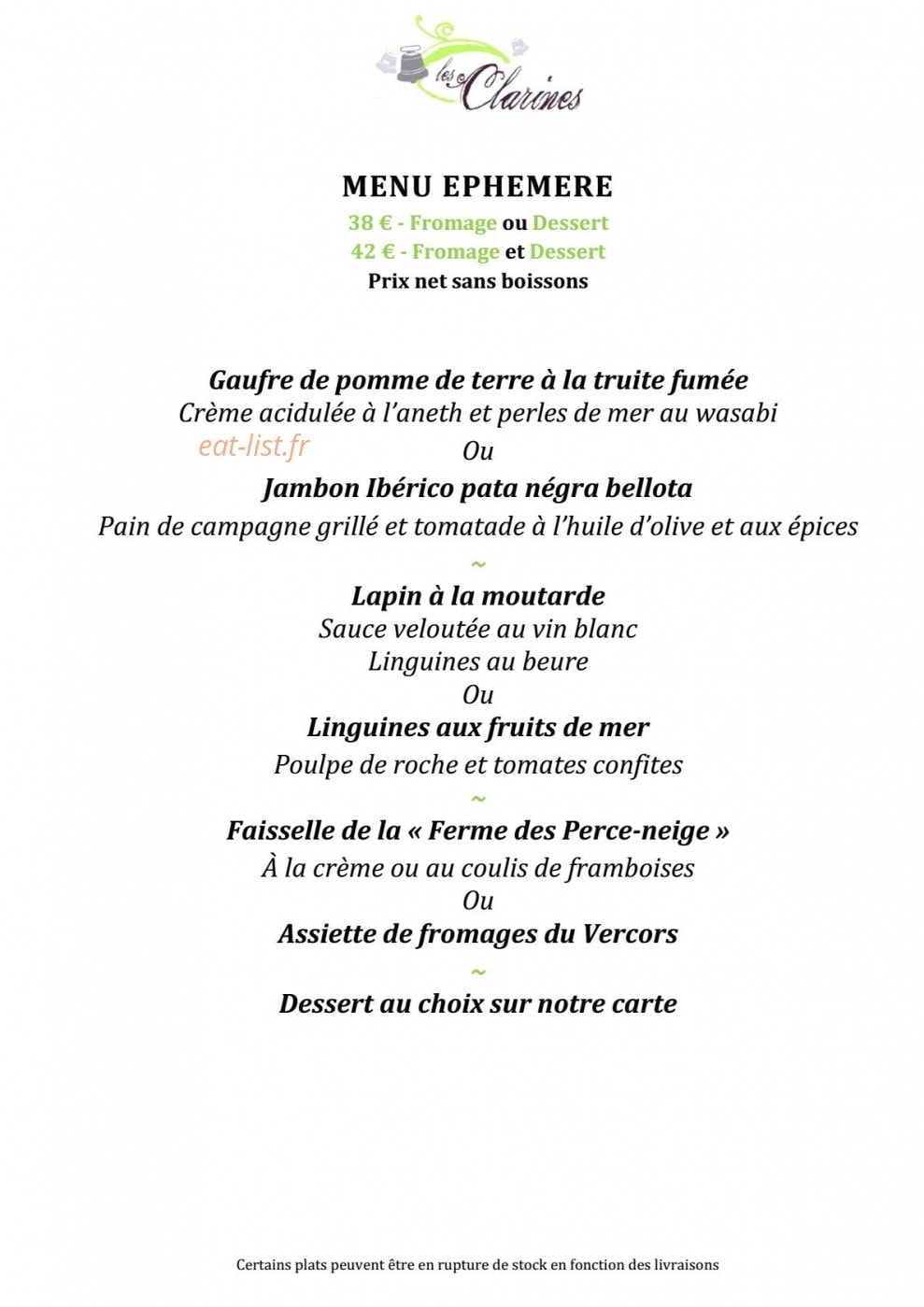 Les Clarines — carte page 11
