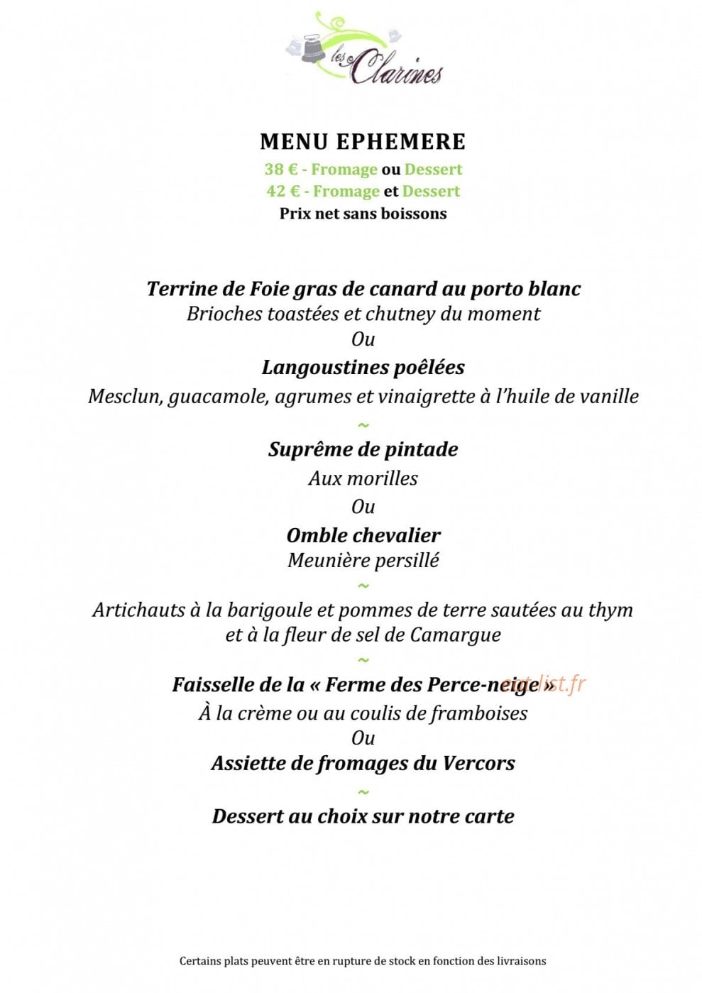Les Clarines — carte page 12