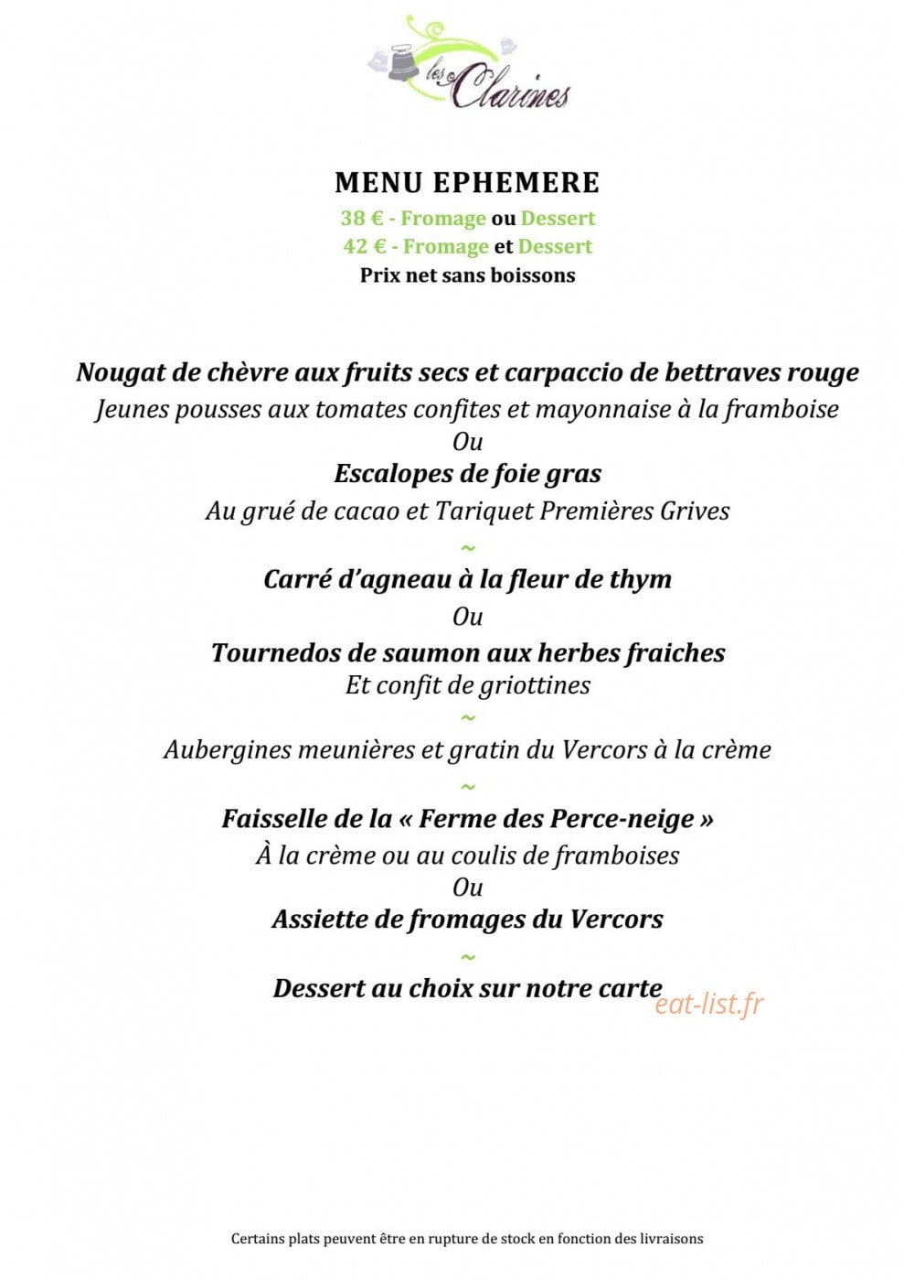 Les Clarines — carte page 10