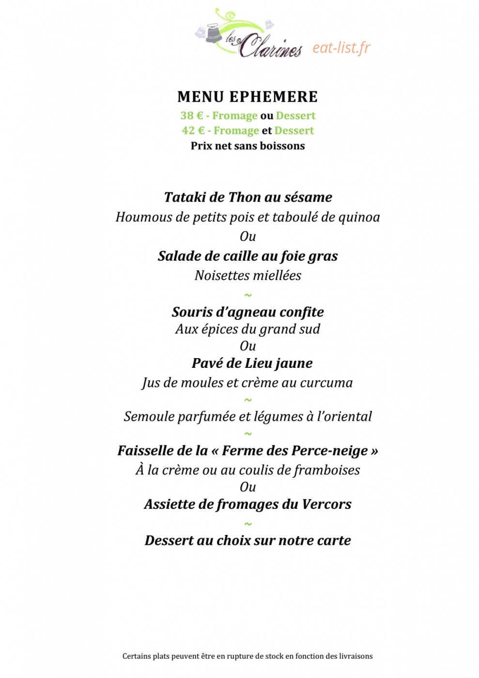 Les Clarines — carte page 13