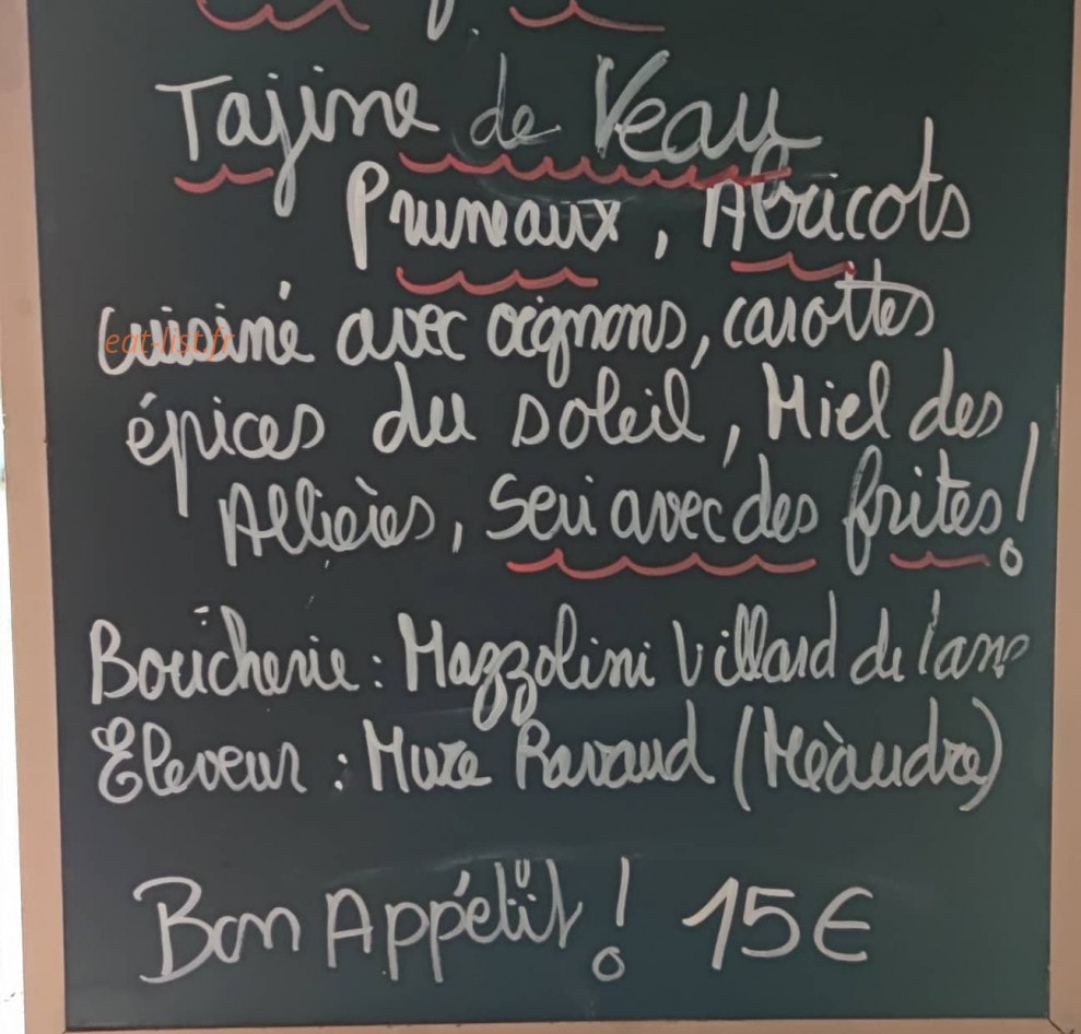 Carte et menu de Auberge des Allières à Lans en Vercors — L'ardoise