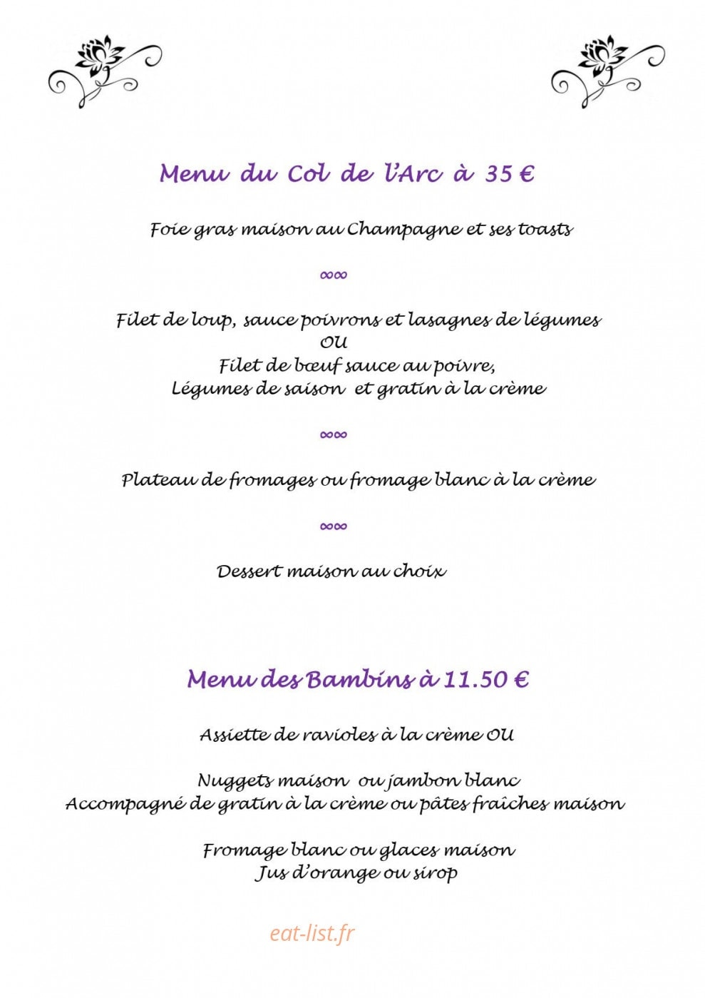Col de l'Arc — carte page 2