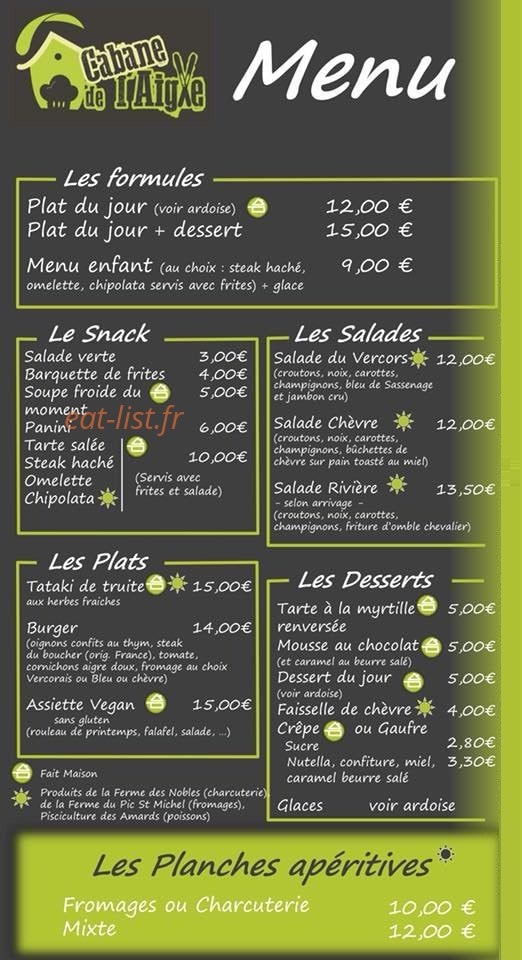 La Cabane de l'Aigle — carte page 1