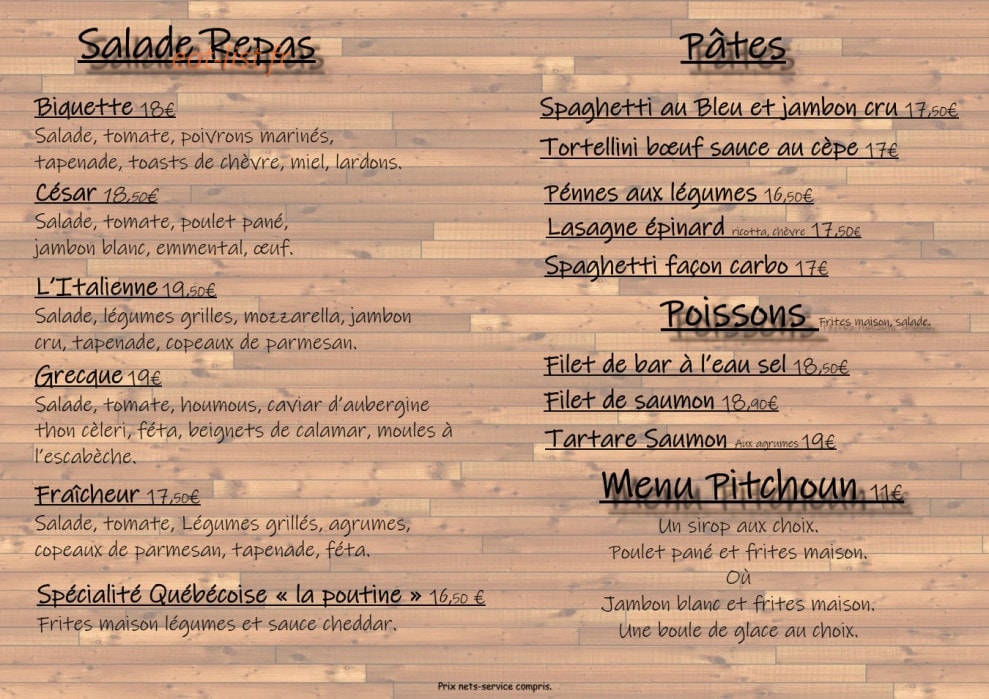 Mountain Coffee — carte page 1