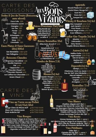 Aux Bons Vivants — carte page 2