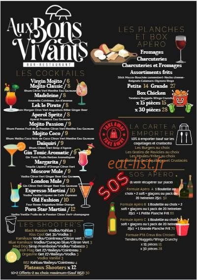 Aux Bons Vivants — carte page 3