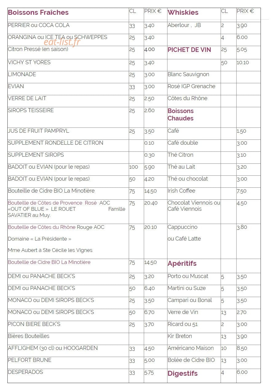 Brasserie la Marguerite — carte page 5