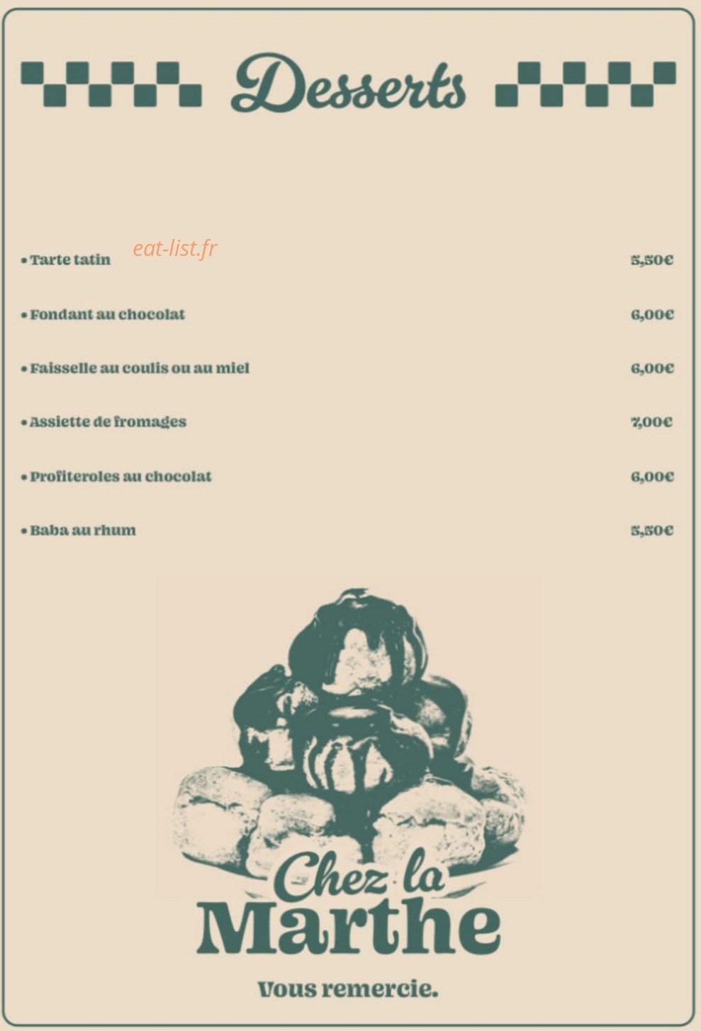 Chez la Marthe — carte page 3