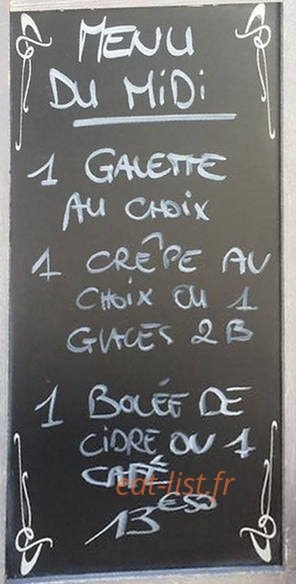 Crêperie de l'Ours — carte page 1