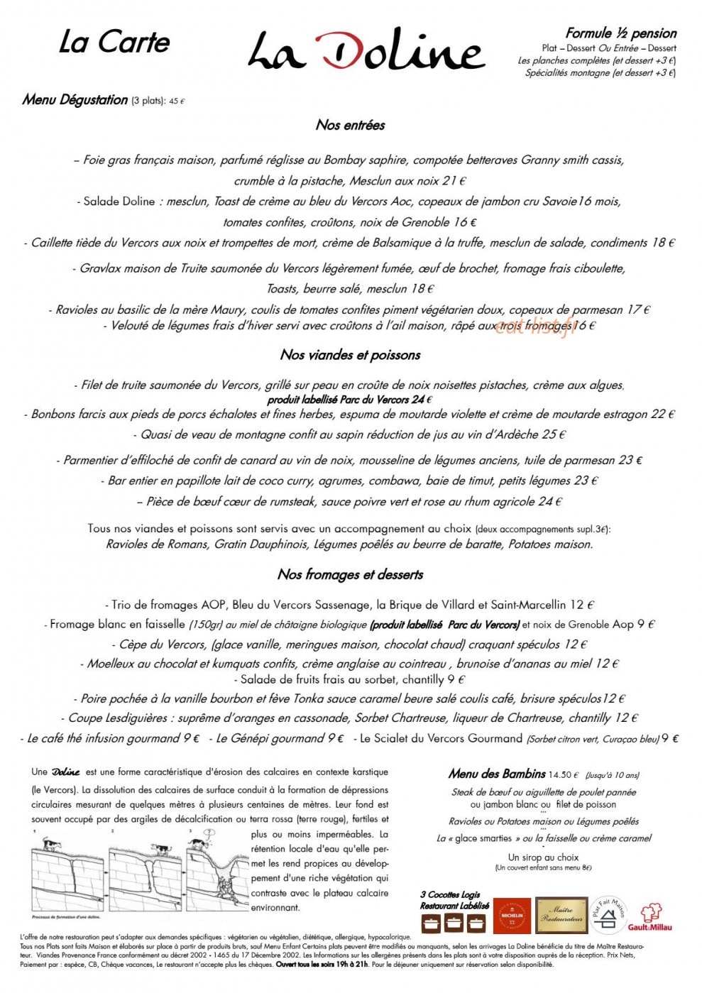 La Doline — carte page 1