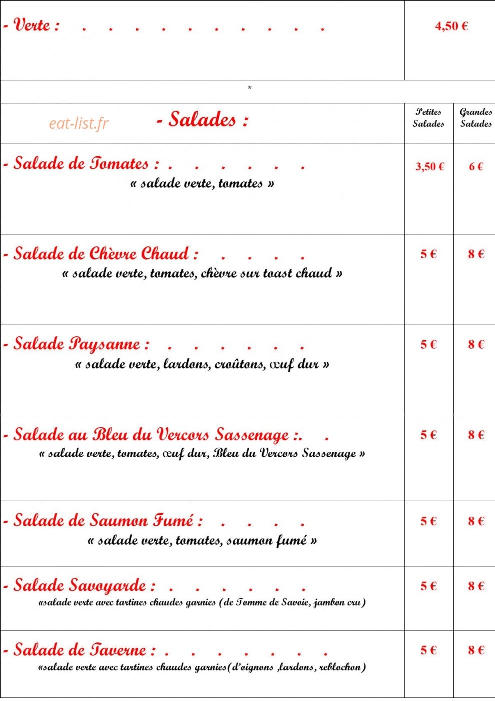 La taverne — carte page 6