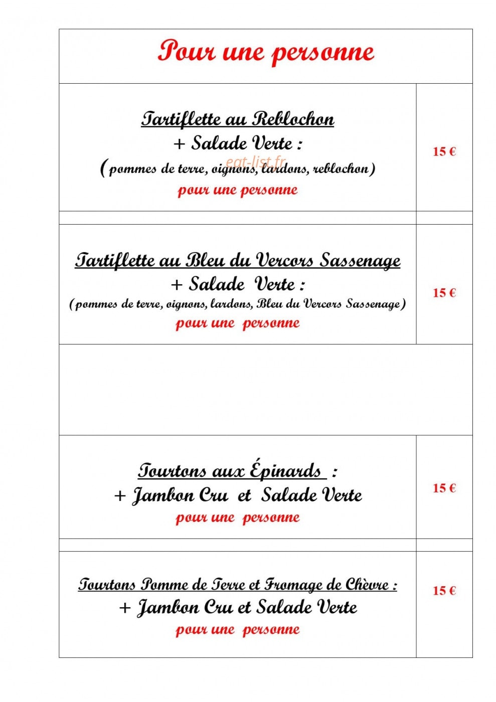 La taverne — carte page 8