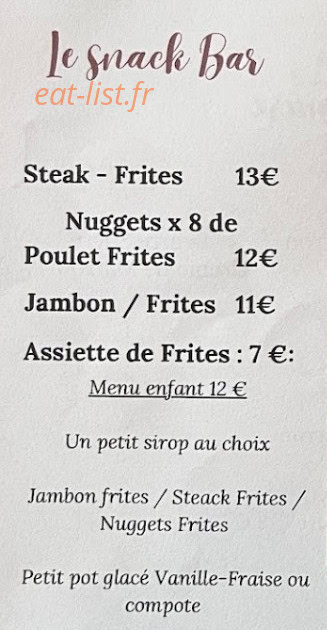 Le Bar B — carte page 1