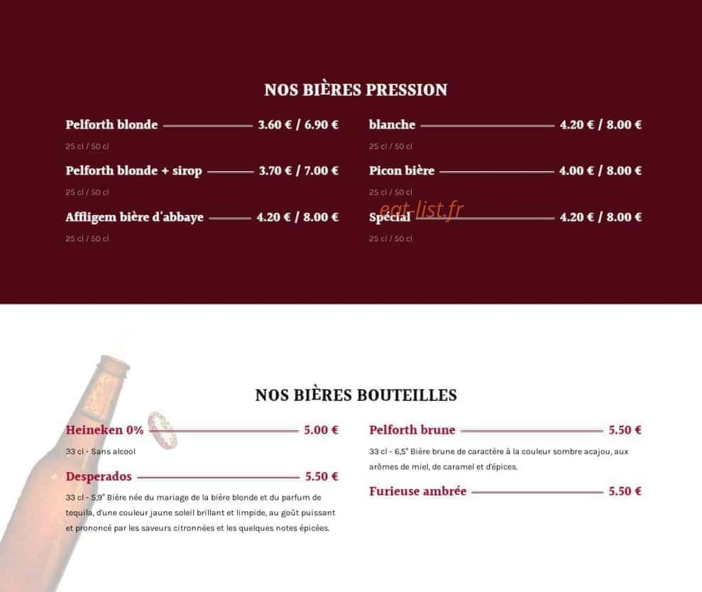 Le Central Bar — carte page 7