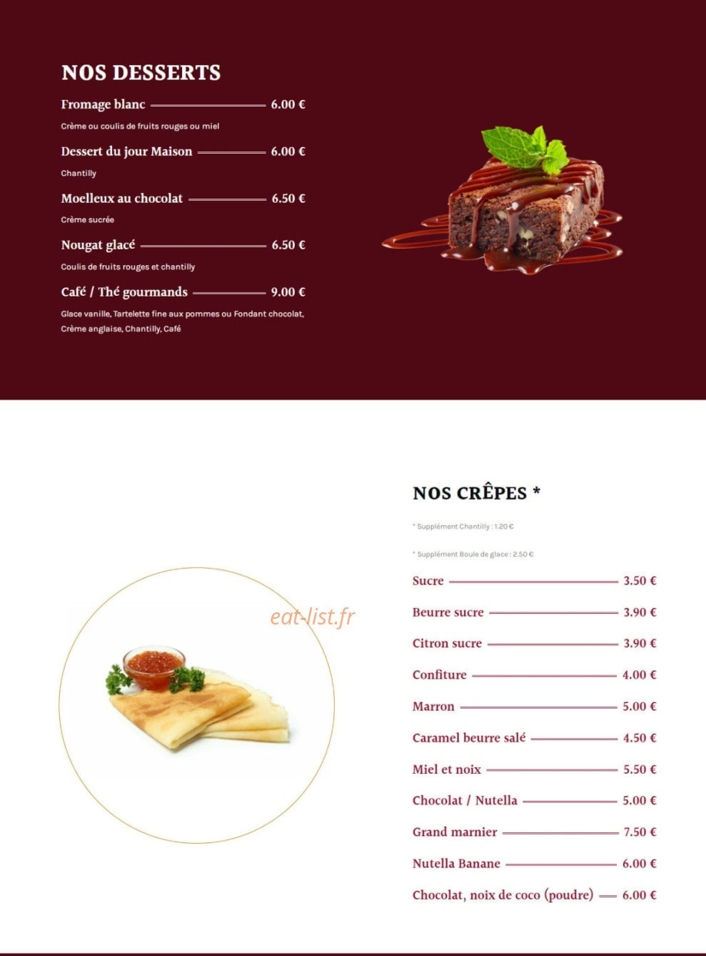 Le Central Bar — carte page 3