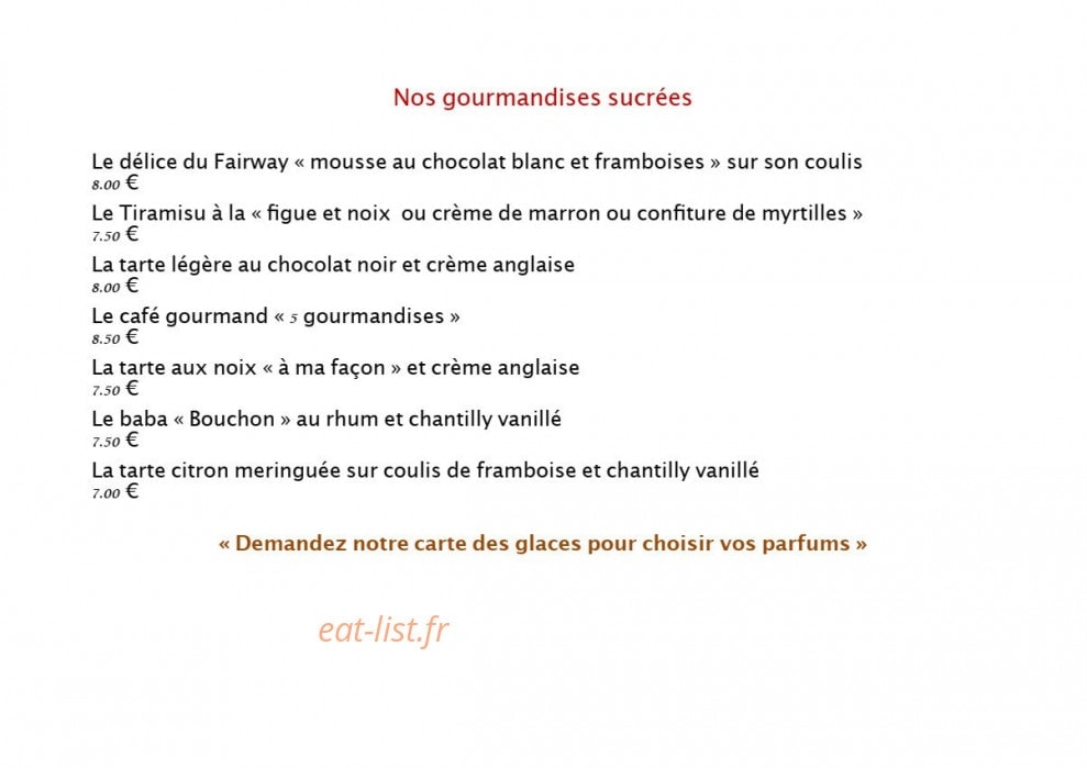 Le Fairway — carte page 8