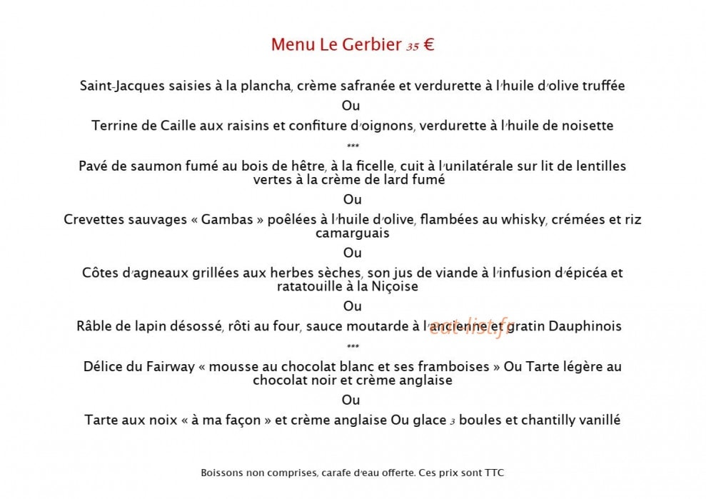Le Fairway — carte page 12