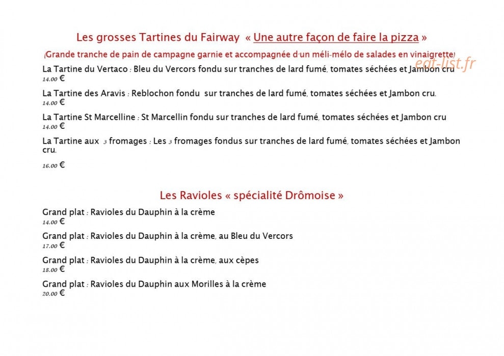 Le Fairway — carte page 3
