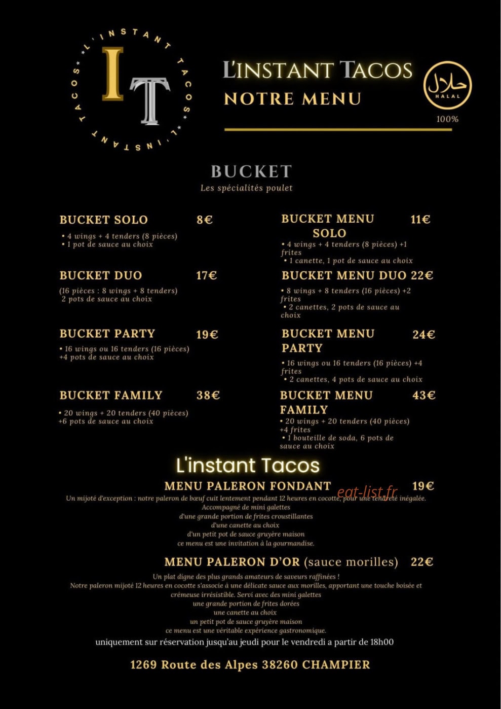 L'instant Tacos — carte page 3