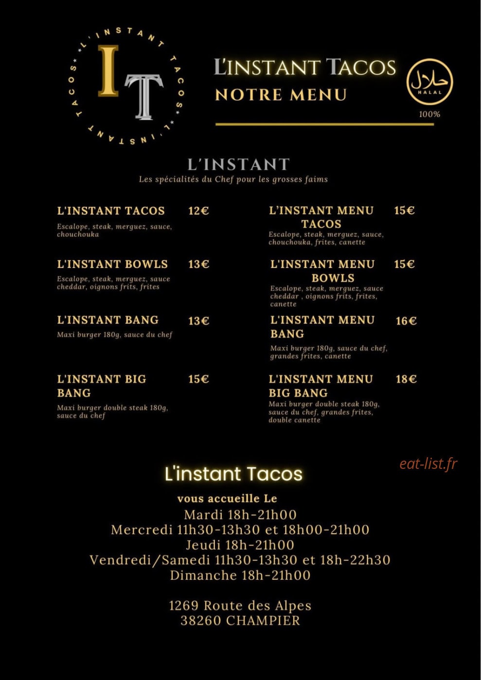 L'instant Tacos — carte page 2