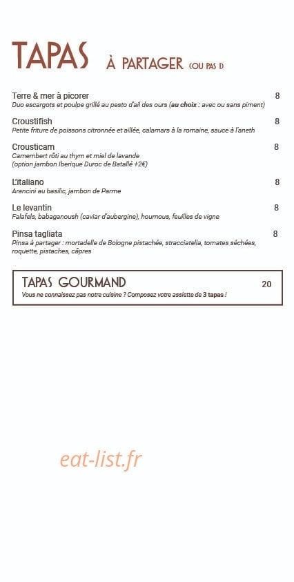 Brasserie Tiffine — carte page 4