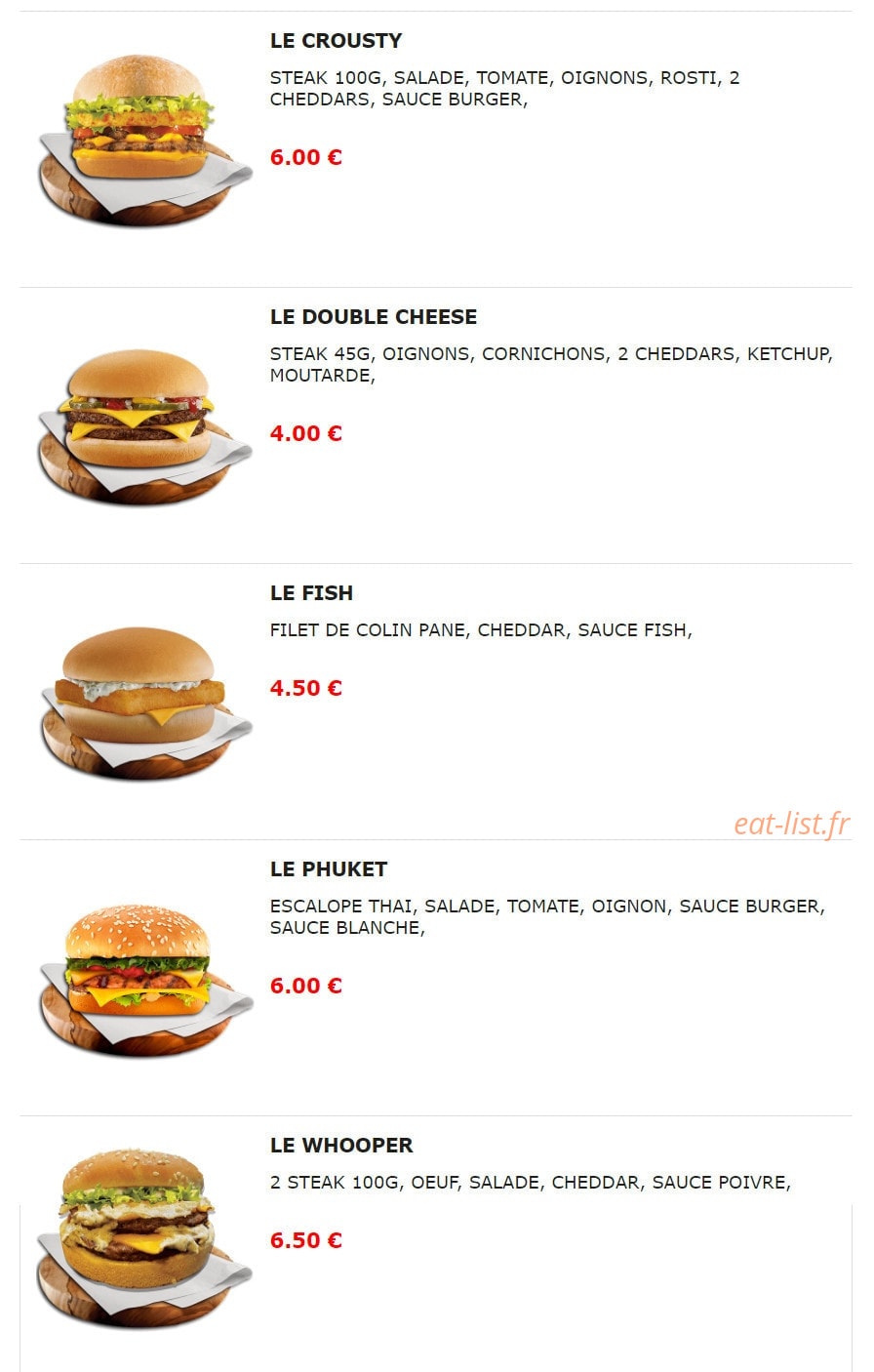 Burger Nine — carte page 8