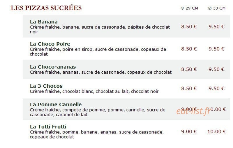 Le Kiosque à Pizzas — carte page 5