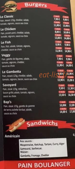 Burger Gambetta — carte page 4
