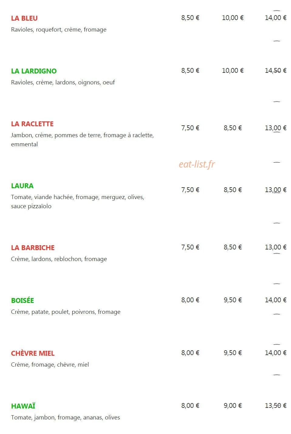 Latino Pizza — carte page 6