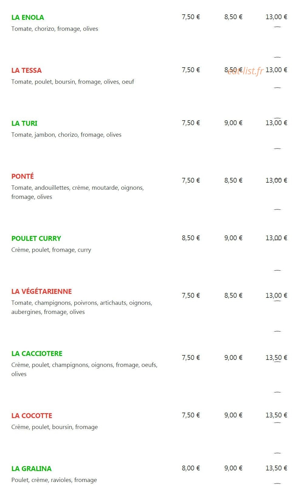 Latino Pizza — carte page 5