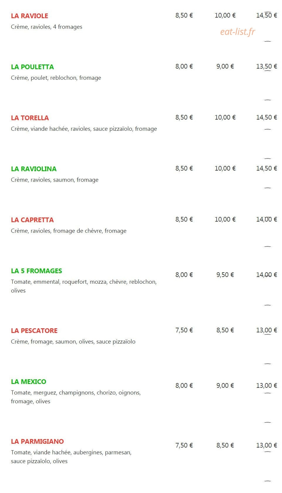 Latino Pizza — carte page 4