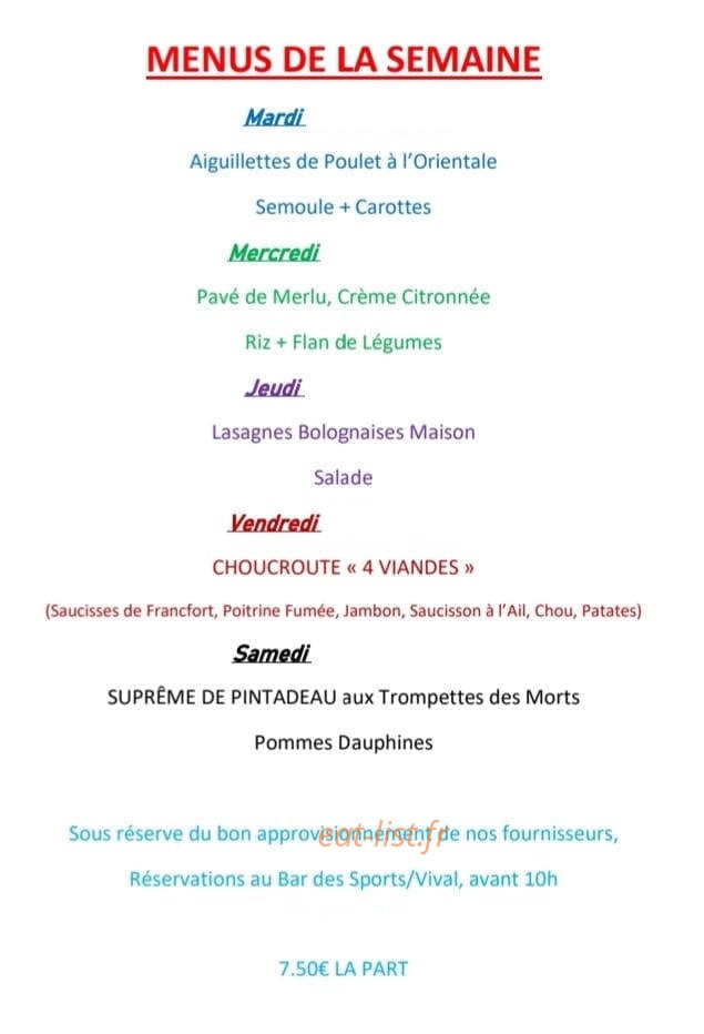 Bar des sports — carte page 1