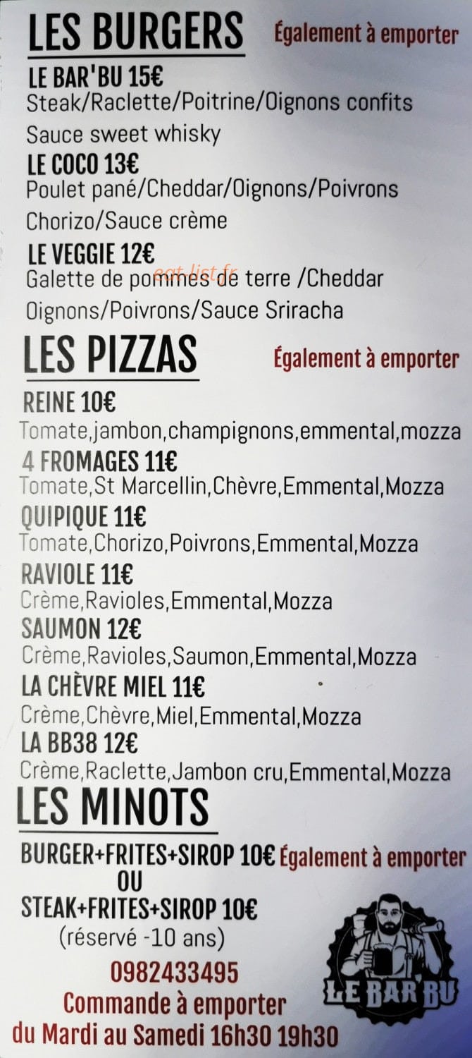 Le Bar'Bu — carte page 2