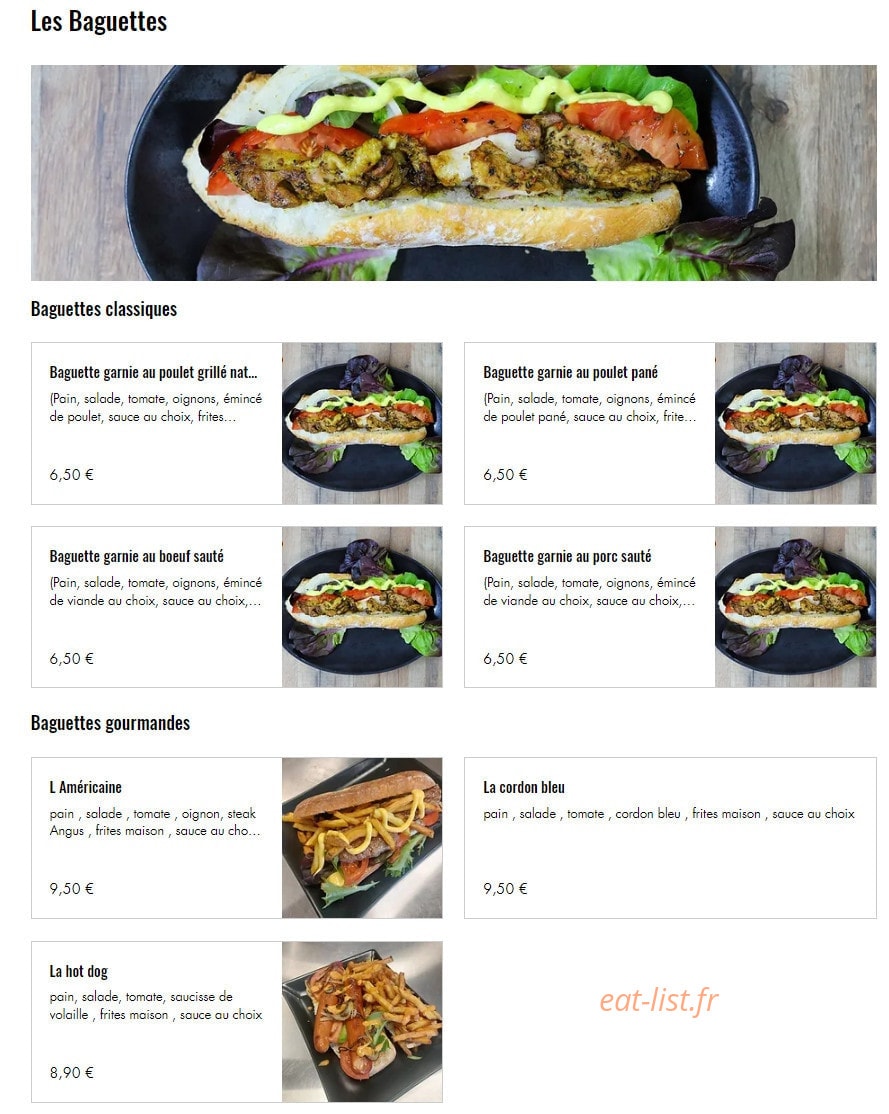 Tendance poulet — carte page 4