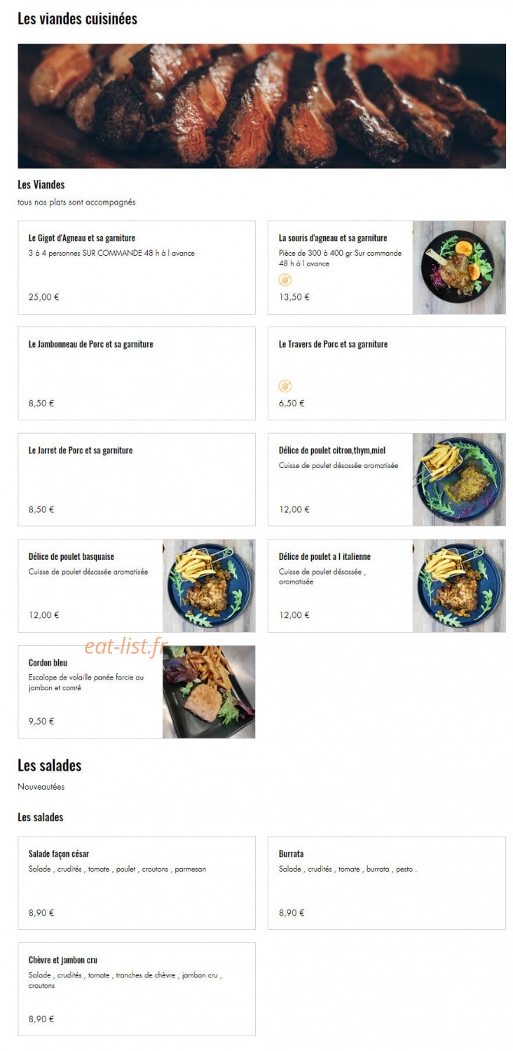 Tendance poulet — carte page 8