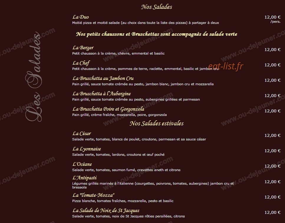 La Bella Vita — carte page 2