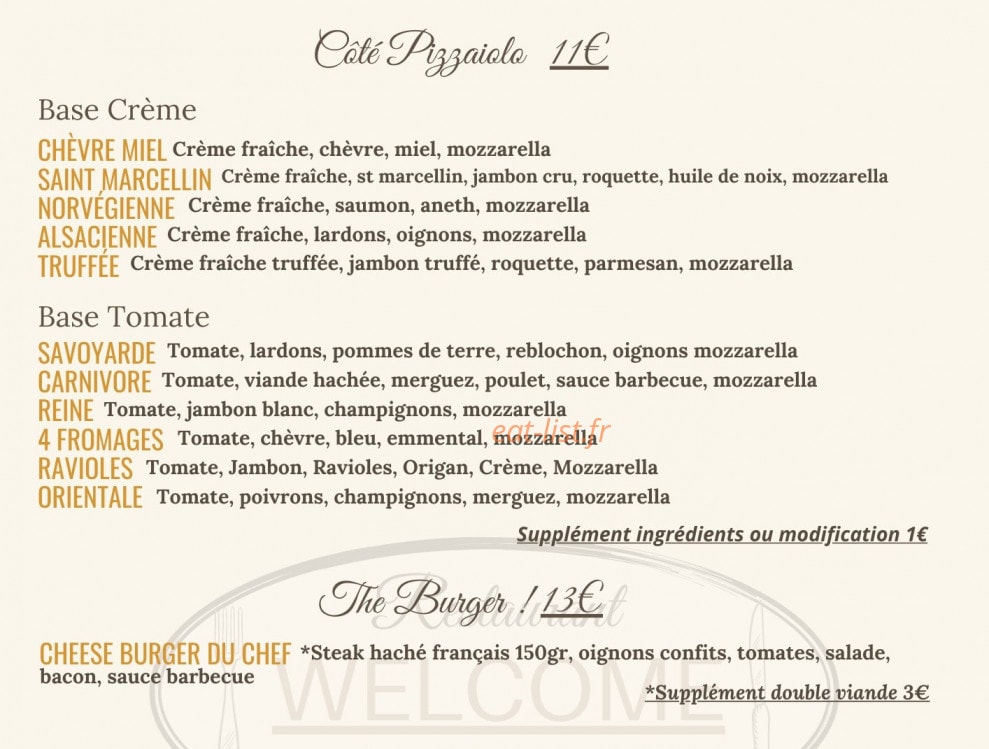 Welcome — carte page 1