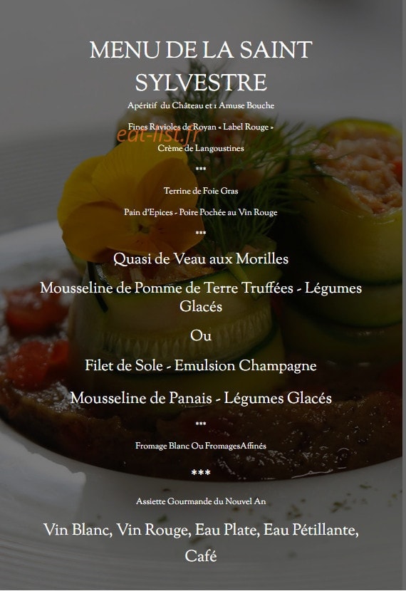 Restaurant du Château Saint Julien — carte page 10