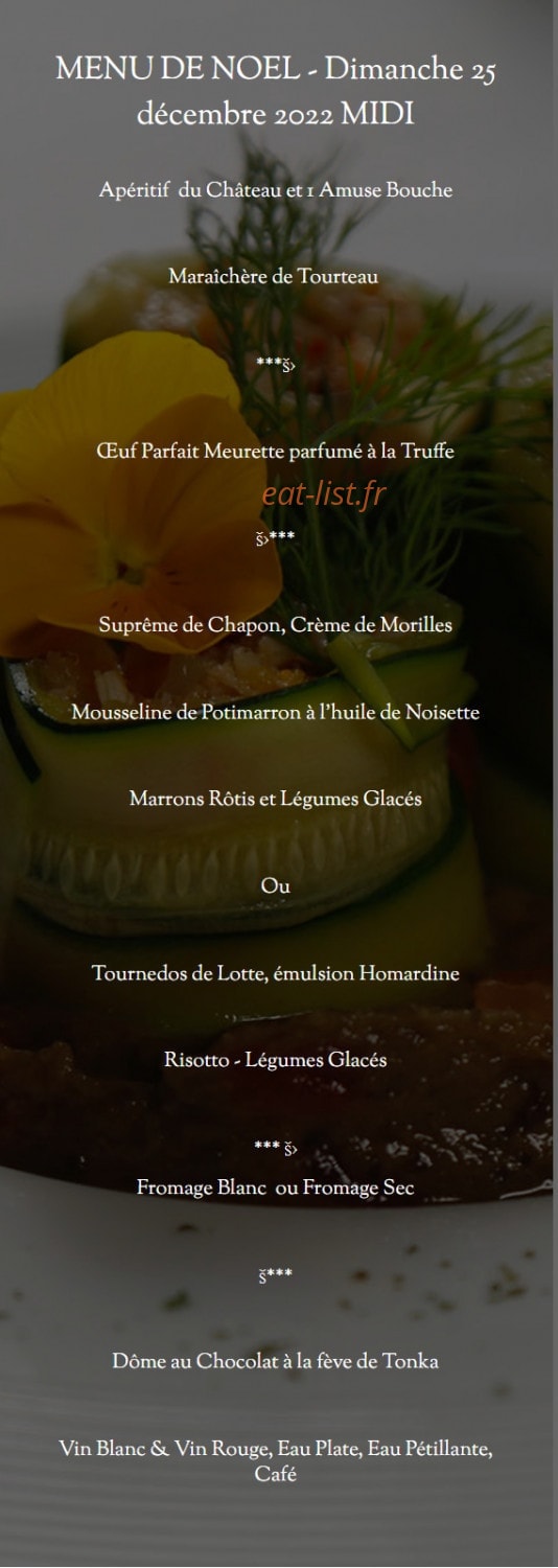 Restaurant du Château Saint Julien — carte page 9